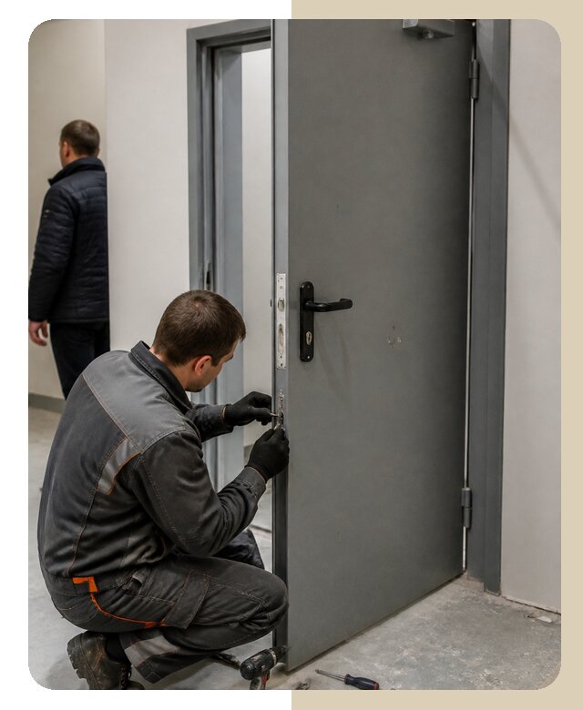 Ремонт противопожарной двери в Зеленодольске по цене 6728 р. | Дверной